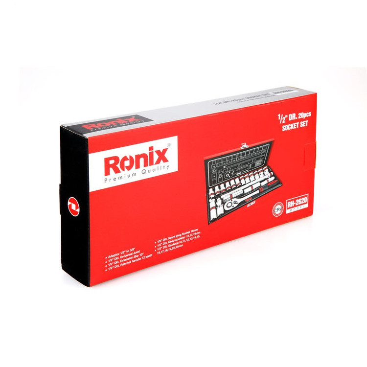 مجموعه بکس ۲۰ عددی رونیکس مدل RH-2620 سایز ۱/۲ اینچ